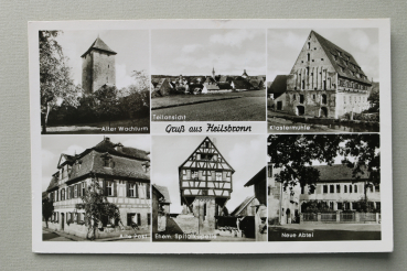 AK Gruss aus Heilsbronn / 1940-1960 / Mehrbildkarte / Alter Wachturm / Neue Abtei / Klostermühle / Alte Post / Ehem Spitalkapelle